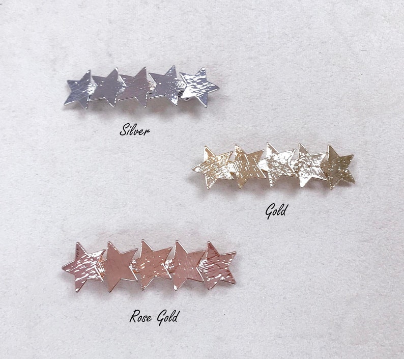 Celestial Star Hair Clip Star Hair Barrette Gold Silver RoseGold Hematite Hair Barrette Gift Starburst Hair Accessory Metal Hair Pin