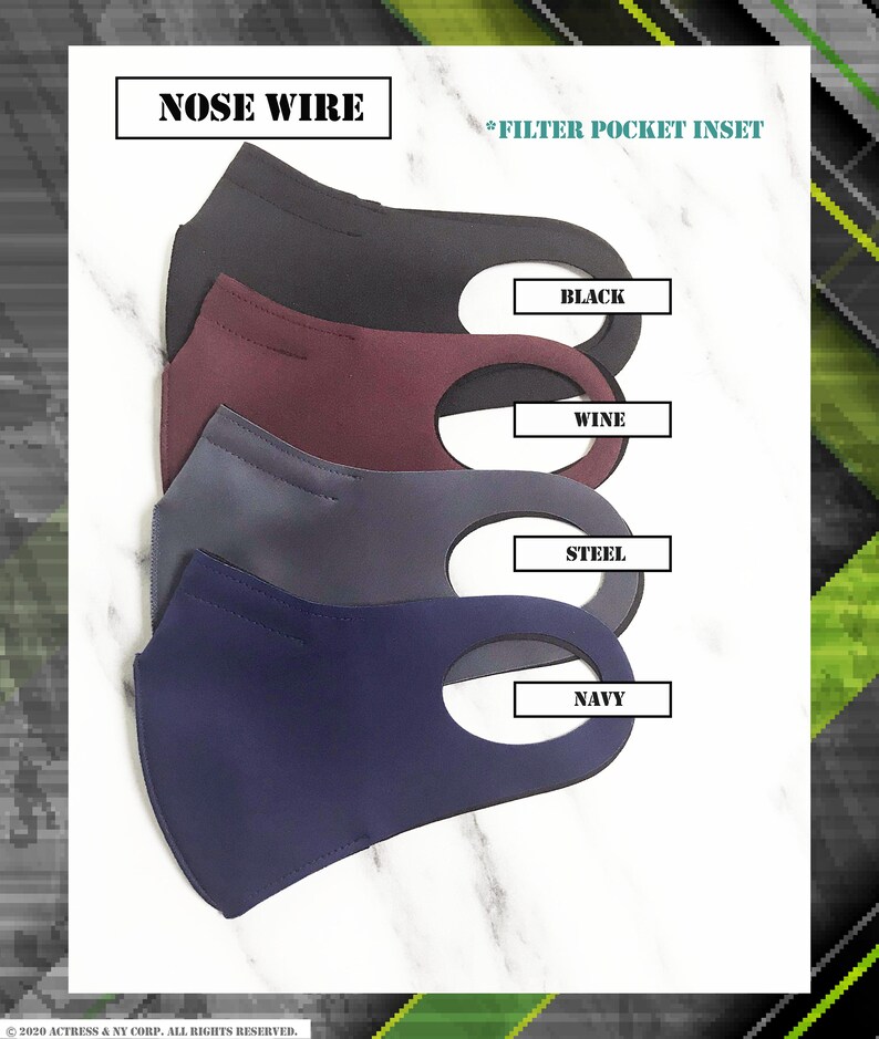 NEW Adjustable NOSE WIRE Face Mask With Nose Wire Washable Etsy