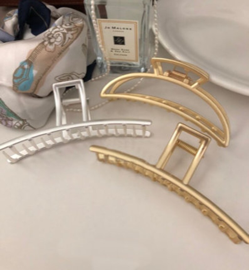 Gold Silver Rose Gold Metal Hair Claw Minimalist Hair Claw Minimal Large Hair Claw Clip for French Twist Claw Clip for Thick Thin Hair