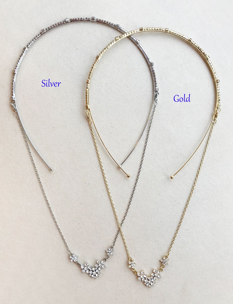 Silver Headband Prom Headpiece Drape Headpiece Bridal Headpiece Chain Headpiece Flower Headpiece Gold Headband Bridal Headband