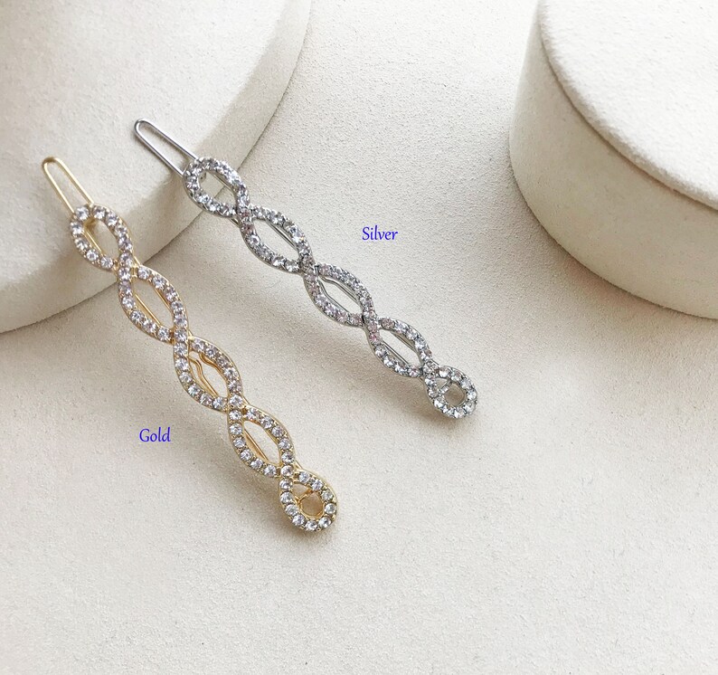 Braided Crystal Hair Clip Art Deco Hair Clip Infinity Hair Etsy