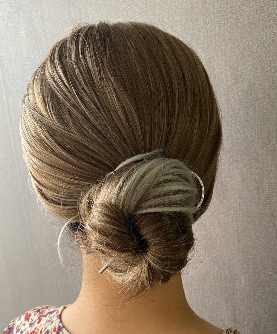 Lightweight Hair Pin Bun Holder Metal Hair Fork Simple Etsy