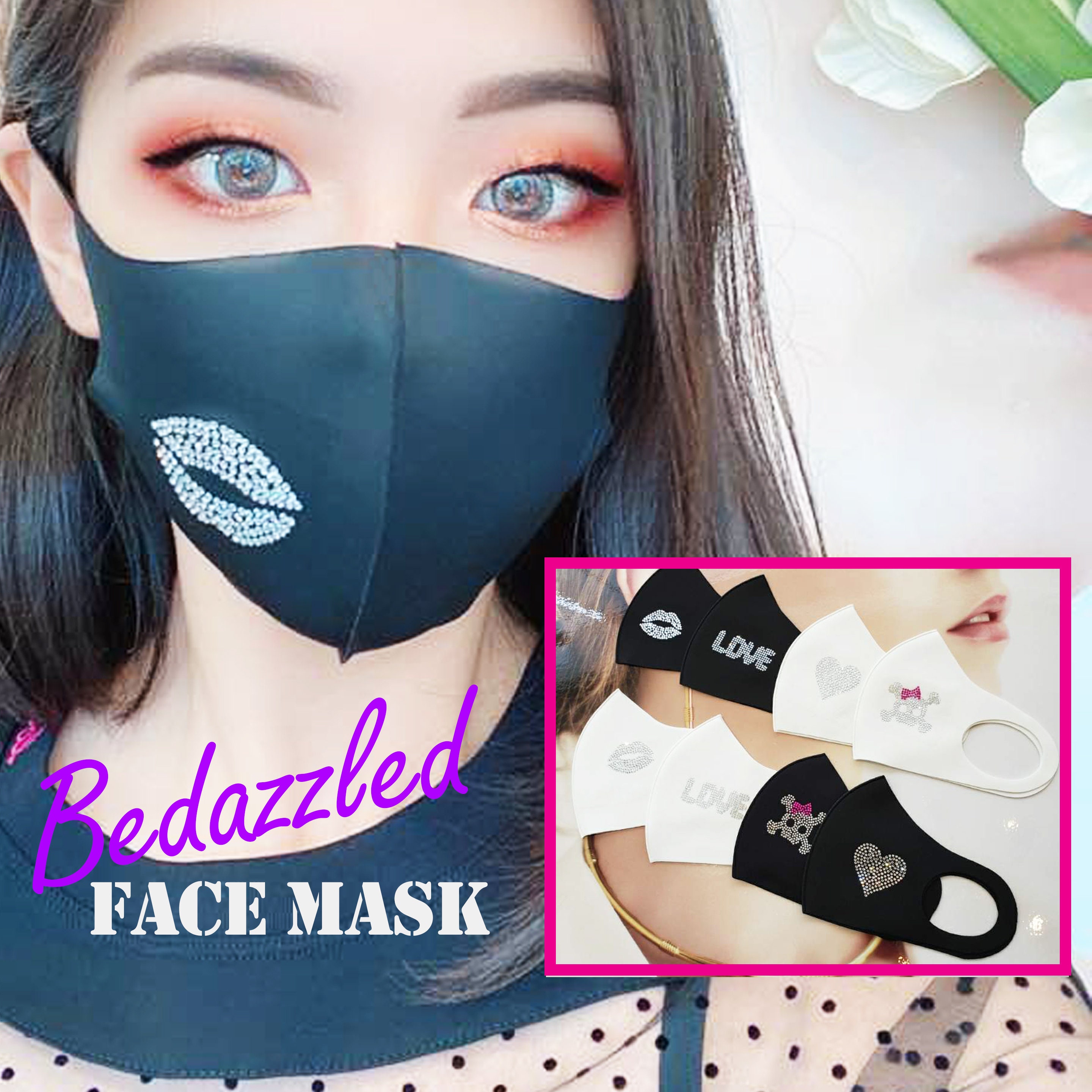 Buy3 Get1 Free Crystalized Face Mask Easy Breathe Mask Glam Etsy