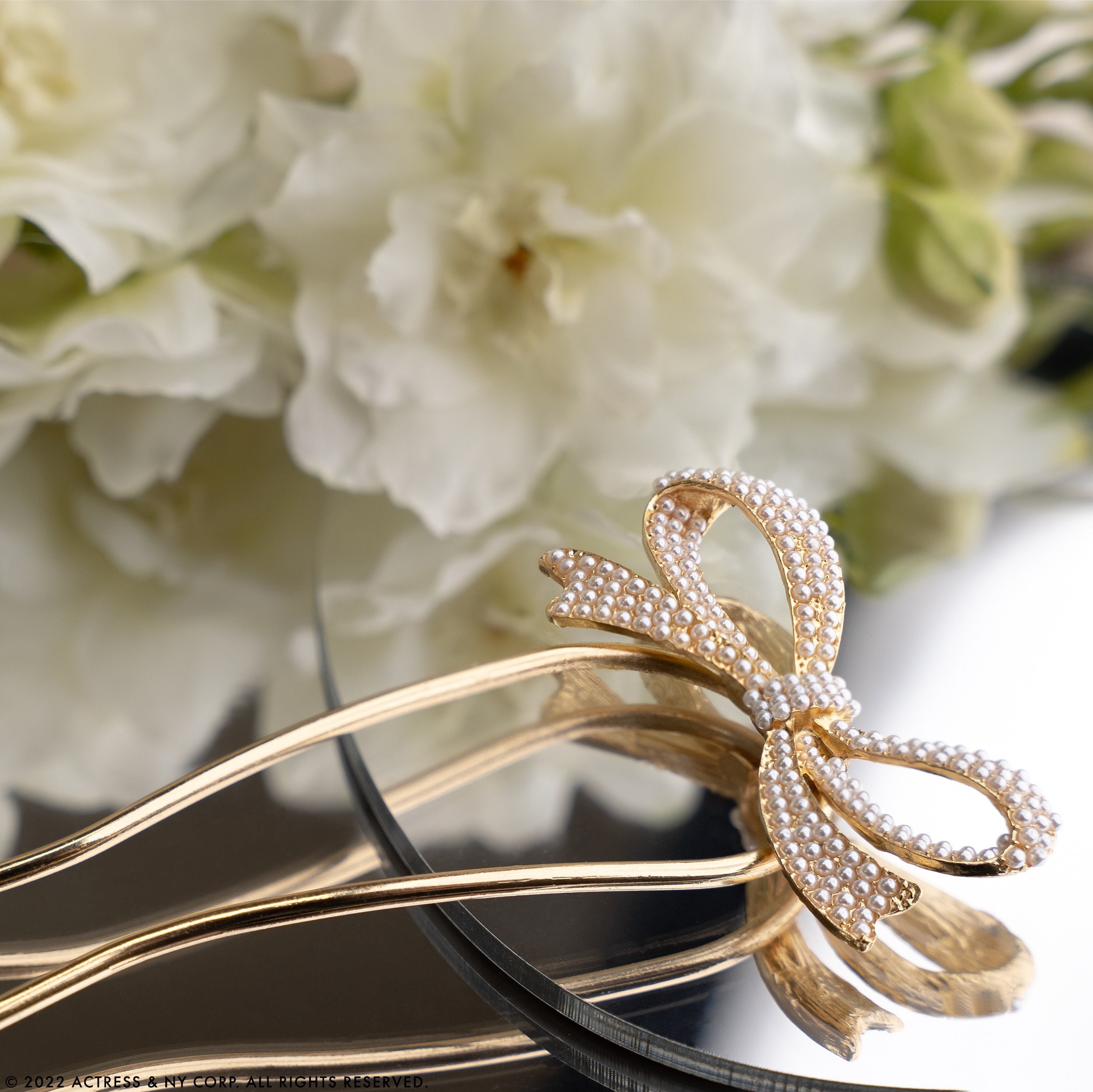 Bow Pearl Minimalist Hair Pin Ribbon Bun Holder Hair Fork Etsy