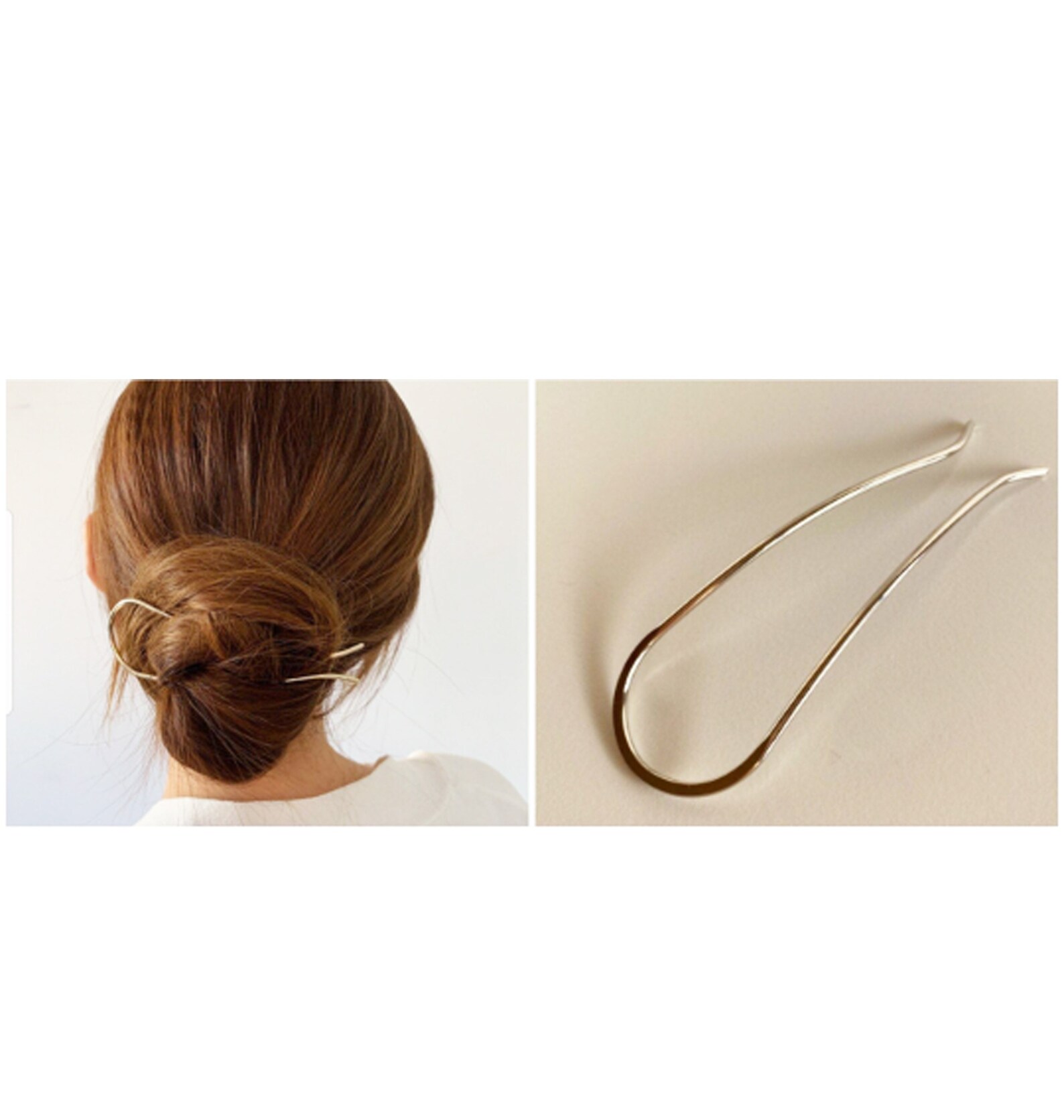 Lightweight Hair Pin Bun Holder Metal Hair Fork Hair Prong Etsy