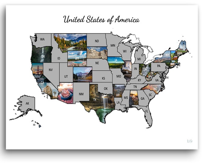 USA Scratch Off Map Poster Bucket List for Traveling the United States of America