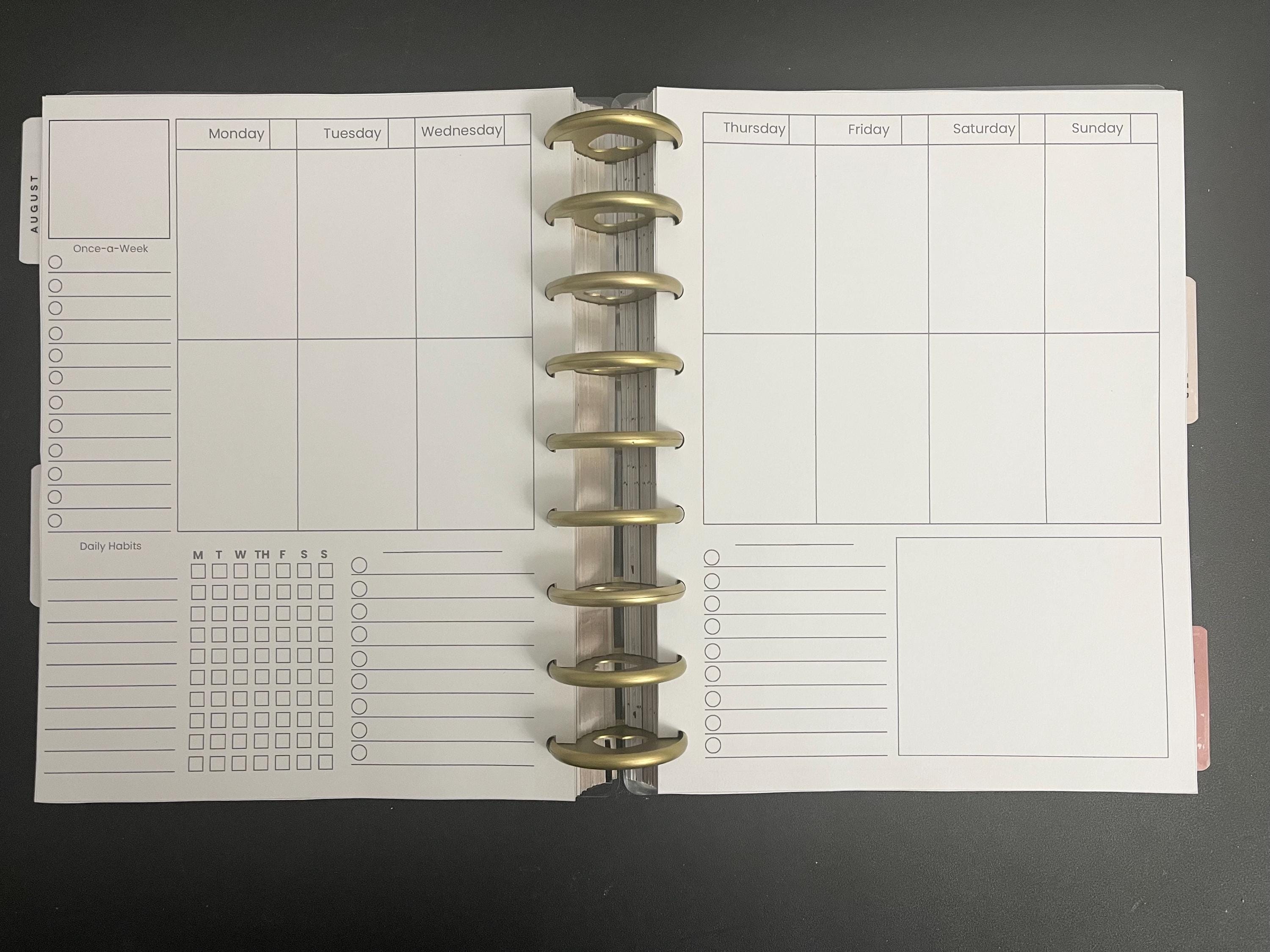 Printable Vertical Weekly Planner Insert – HP Classic Size (7x9.25 ...