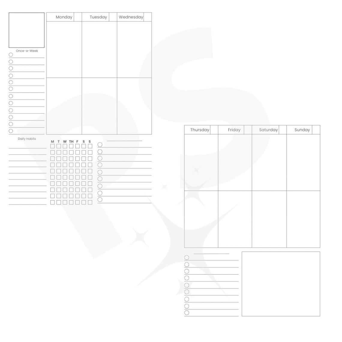 Printable Vertical Weekly Planner Insert – HP Classic Size (7x9.25 ...
