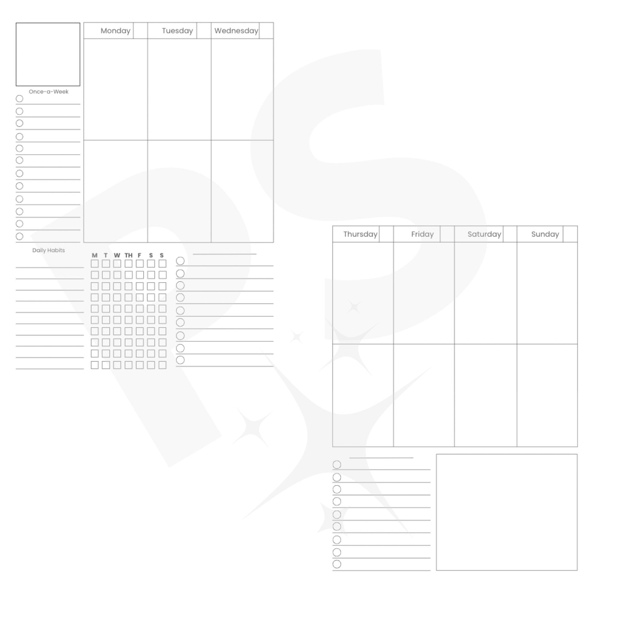 Printable Vertical Weekly Planner Insert – HP Classic Size (7x9.25 ...