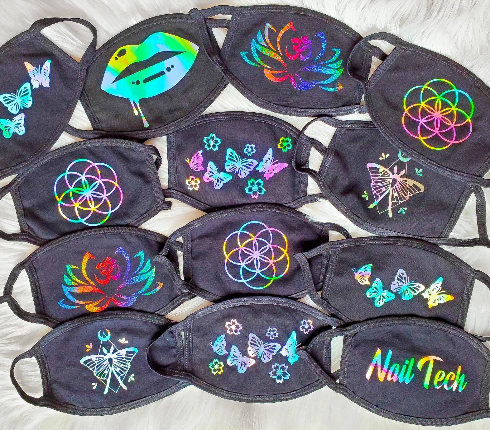 Custom Face Mask / Holographic Mask / EDM Mask / EDM Dj Mask / Etsy