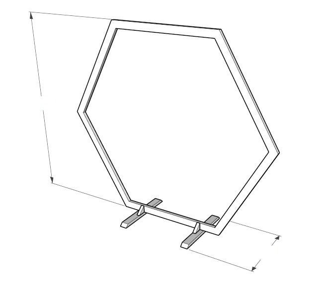 DIY Hexagon Wedding Arch Plans Thicker Frame Wooden Hexagon Etsy