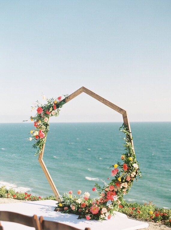 Diy 7 Sided Geometric Wedding Arch Thicker Frame Wooden Etsy