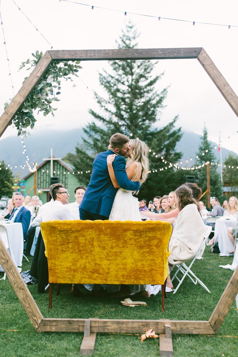 DIY Hexagon Wedding Arch Plans Thicker Frame Wooden Hexagon Etsy