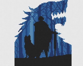 Winter is coming cross stitch pattern Double exposure cross stitch Movie cross stitch TV show cross stitch Fairy cross stitch Digital pdf