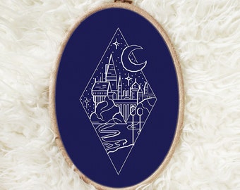 School of magic cross stitch pattern Simple cross stitch chart Fairy cross stitch Movie cross stitch Easy cross stitch Nerdy cross stitch