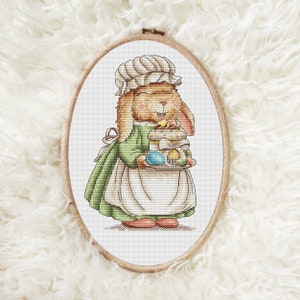 Easter bunny cross stitch pattern Animal cross stitch chart Easter pie cross stitch Cute cross stitch Funny cross stitch Easy cross stitch