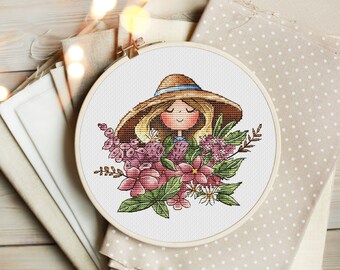 【CPGN STUDIO】25SS★ Flower Stitch Embroidery Short Sleeve Flower Garden Cross Stitch Pattern | Instant Download