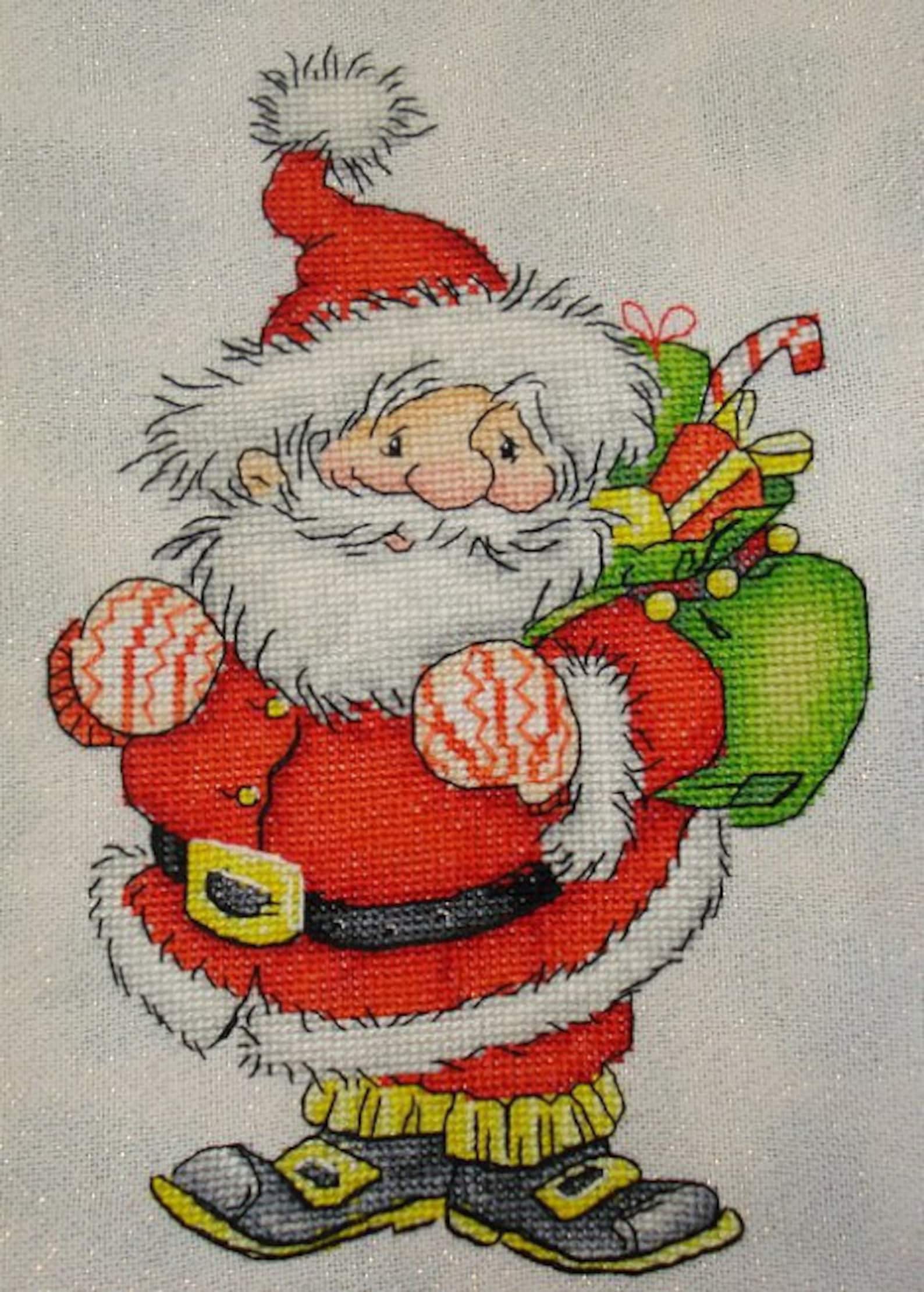 Funny Smiling Santa Christmas Cross Stitch Pattern New Year - Etsy