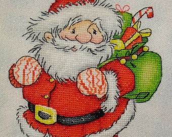 Santa Cross Stitch Pattern – Jolly Christmas St Nick with Gifts PDF, Holiday Decor Embroidery Chart, Instant Download, Digital PDF File