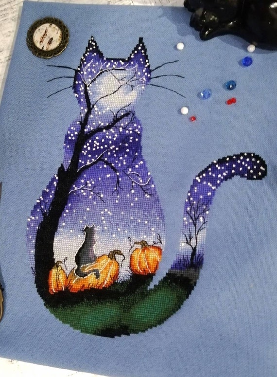 Halloween_ Black Cat_Cross Stitch Pattern_ Halloween_ Black Cat_Cross Stitch Pattern_