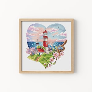 Lighthouse cross stitch pattern Ocean cross stitch Sea cross stitch Nature cross stitch Beach cross stitch Spring cross stitch Digital PDF