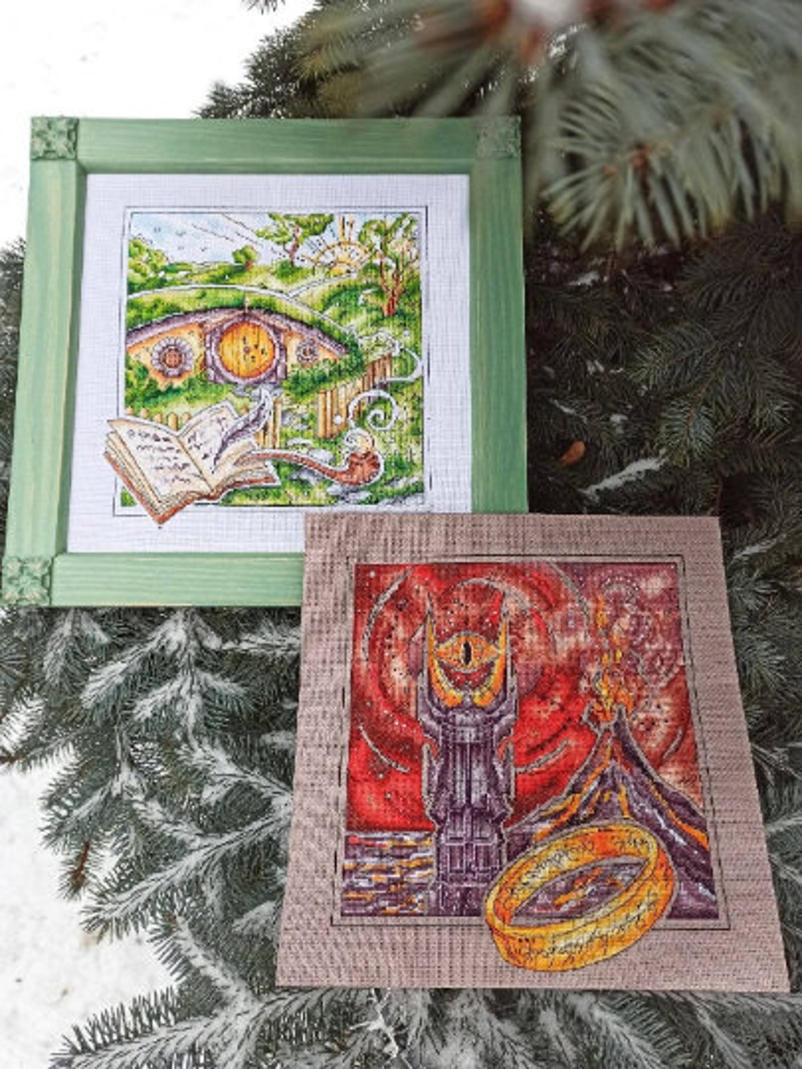 Shire mordor rivendell Fandom cross stitch patterns 3 in 1 | Etsy