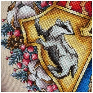 Emblem school of wizards Fandom cross stitch pattern Hand embroidery design Beginner needlepoint scheme Digital pdf file image 6