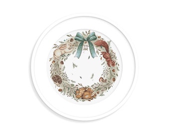 Forest animals wreath Cross stitch pattern Kids room cross stitch decor Hand embroidery design Beginner needlepoint scheme Digital pdf file