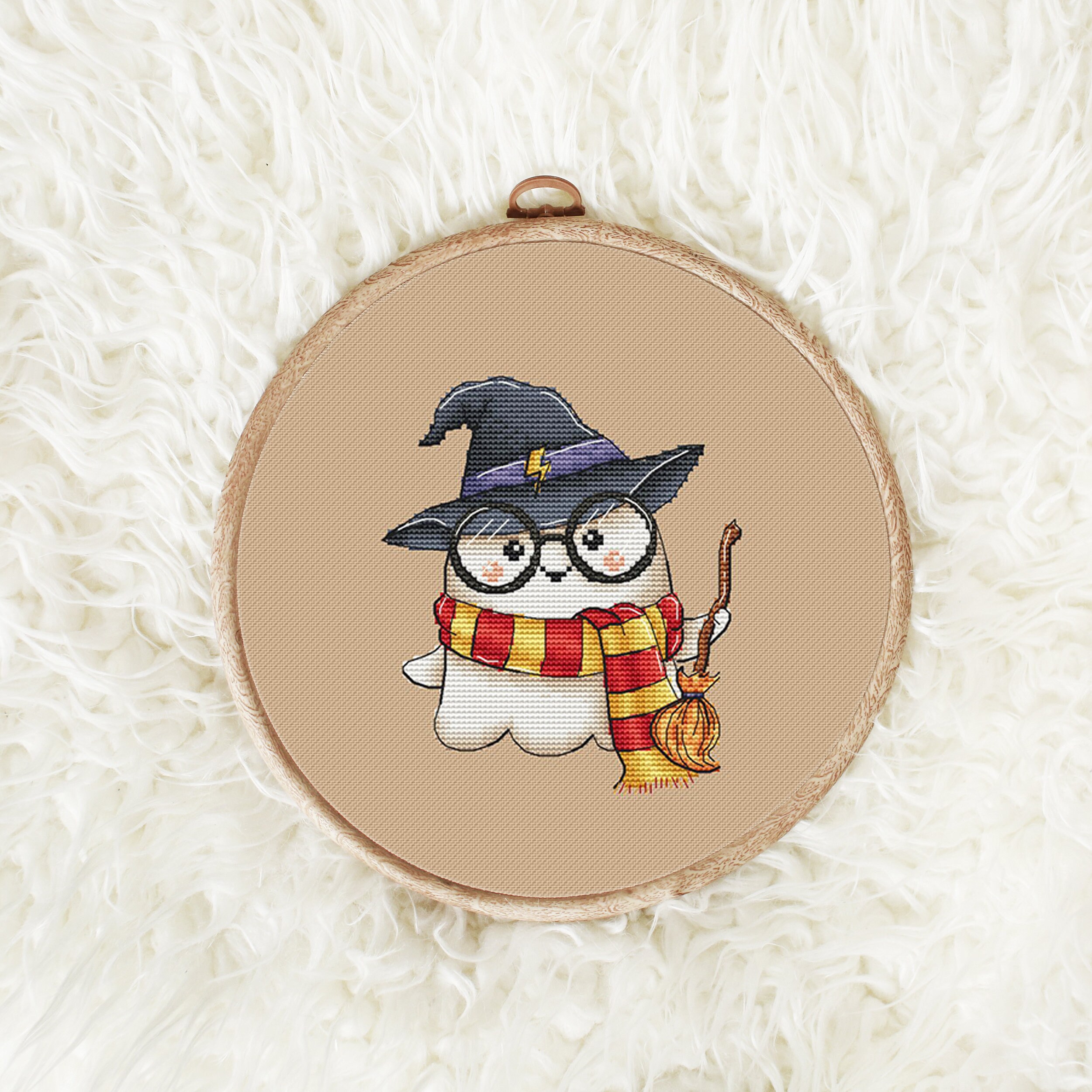 Halloween Ghost Cross Stitch Pattern – Cute Wizard Ghosts, PDF ...