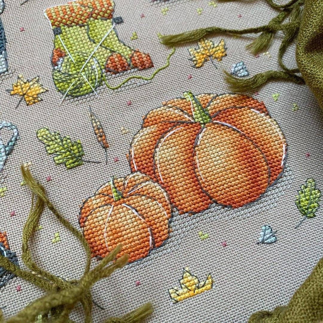 Cozy Autumn Symbols Sampler Cross Stitch Pattern Pumpkin Cross Stitch ...