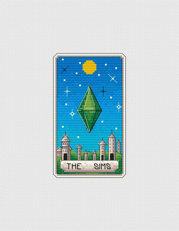 Sims Tarot - Cross Stitch Pattern - Tarot Card Cross Stitch