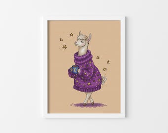 Mother Llama - Cross Stitch Pattern, Cozy Alpaca Cross Stitch, Mothers Day DIY Gift, Miyastitch
