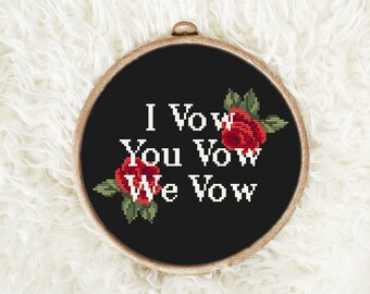 Book quote cross stitch pattern I vow you vow we vow cross stitch The Ritual cross stitch Spicy Book cross stitch Dark romanse cross stitch