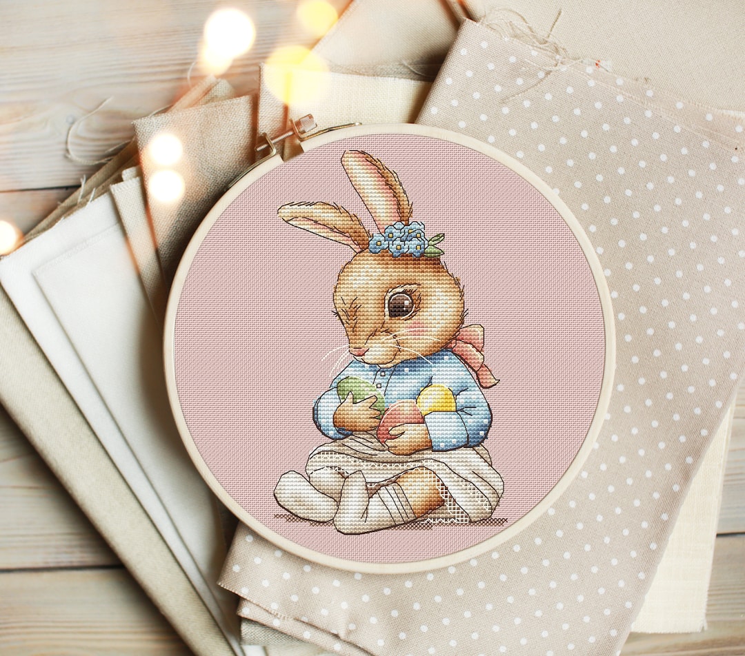 Baby Bunny Cross Stitch Pattern Easter Bunny Cross Stitch Baby Girl ...