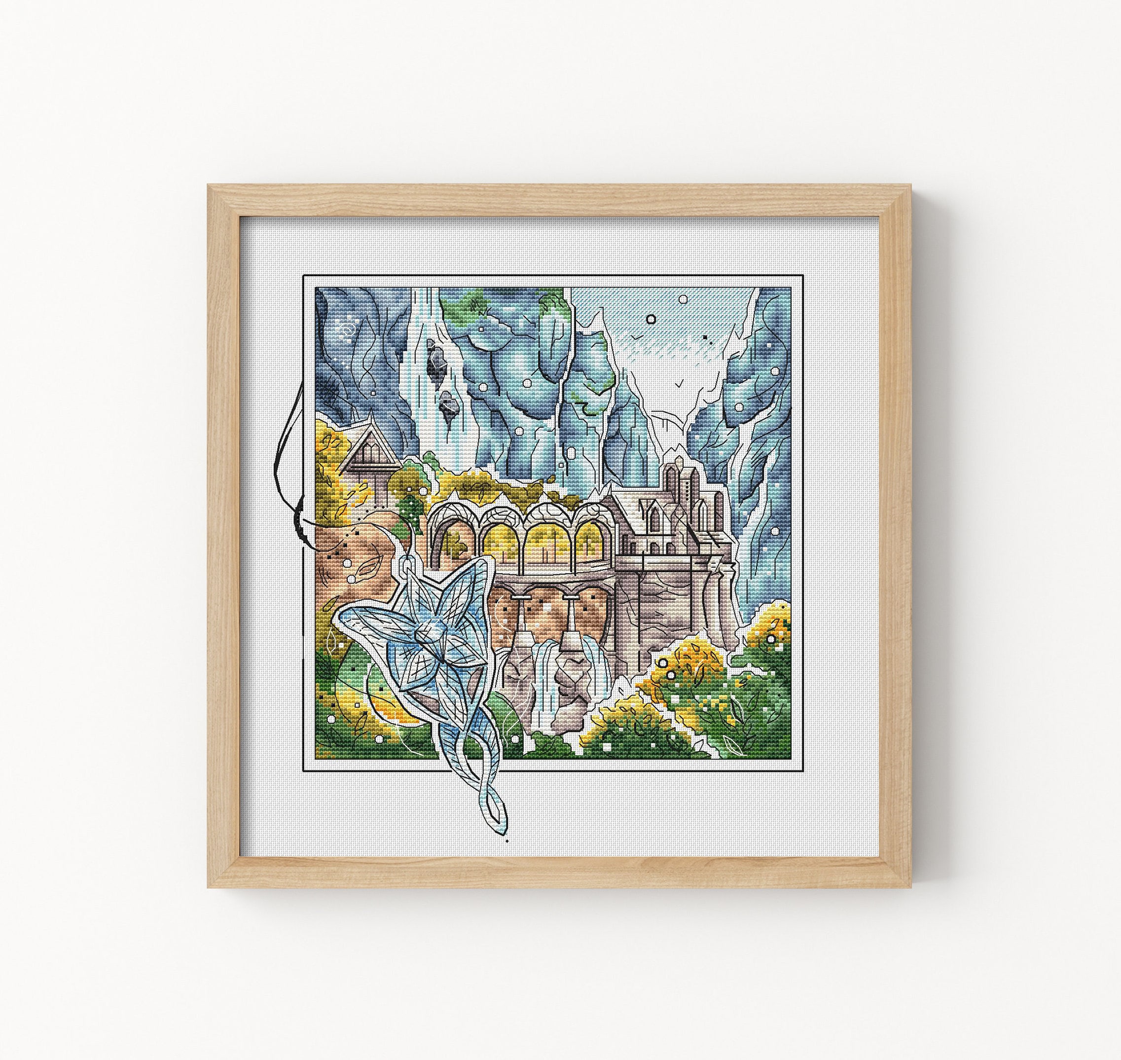 Tableau Décoratif Le Seigneur Des Anneaux – Paysage De Fondcombe (Rivendell) – Impression Sur Toile – Prêt à Accrocher