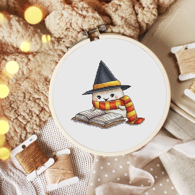 Halloween Ghost Cross Stitch Pattern – Cute Wizard Ghosts, PDF ...