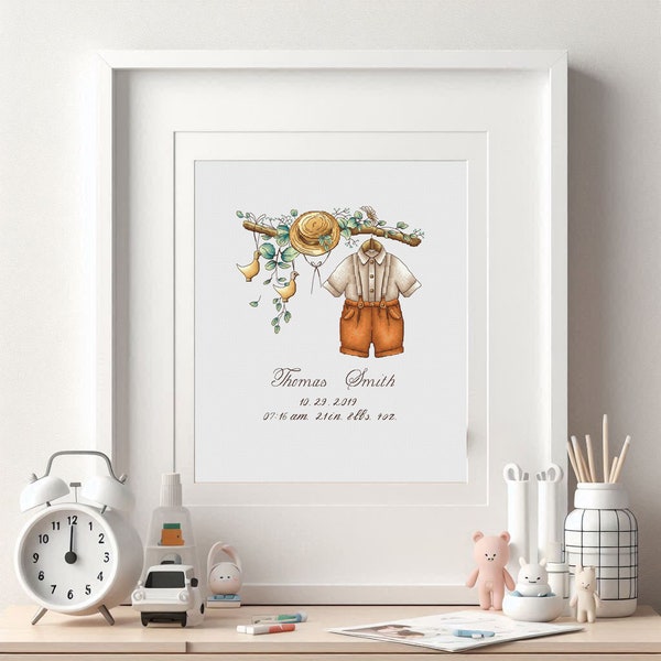 Boy Birthday Announcement Cross Stitch Pattern, Personalized Cross Stitch Design, Best Gift For Mom, New Dad Cross Stitch Gift