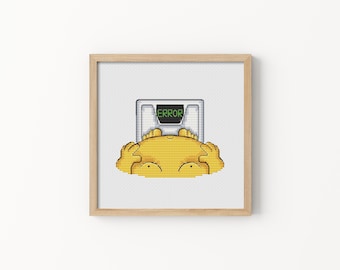 Yellow Man Cross Stitch Pattern, TV-Show Cross Stitch Design, Cartoon Cross Stitch, Snarky Cross Stitch, Funky Cross Stitch, Digital PDF