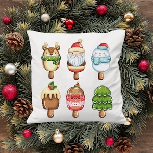 Funny christmas ice creams Sampler cross stitch pattern Christmas tree cross stitch ornament Hand embroidery design Digital pdf file