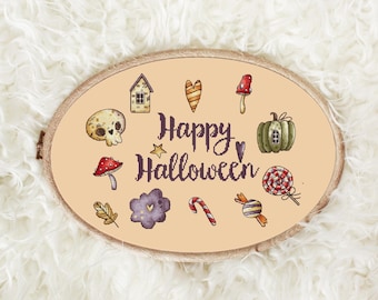 Happy Halloween Cross Stitch Pattern PDF – Cute Mini‑Icon Sampler, Skull · Pumpkin · Candy · Mushroom | Instant Download