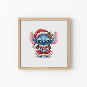 Blaues Alien Mädchen Kreuzstichmuster, Weihnachten Kreuzstichmuster, Cartoon Kreuzstich, lustiges Kreuzstich, Baby Kreuzstich, PDF Datei