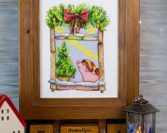 3D クロスステッチ PDF パターン - 三匹の子豚。装飾用のおもちゃ