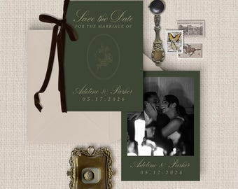 Adeline Collection Save the Date | Bewerkbare Canva-sjabloon | Printbare huwelijksaankondiging | Direct te downloaden