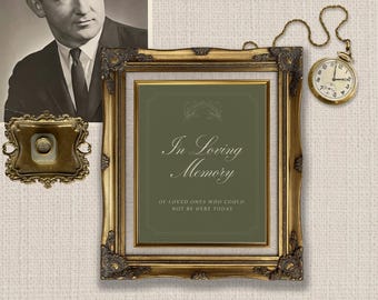 Adeline Collectie In Loving Memory Bord | Bewerkbare Canva-sjabloon | Printbaar herdenkingsbord | Direct te downloaden