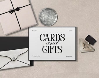 Sloane Collection Kaarten & Cadeaus Bord | Bewerkbare Canva-sjabloon | Printbaar receptiebord | Direct te downloaden