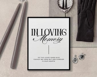 In liefdevolle herinnering | Modern zwart-wit gedenkteken (8x10 inch) (digitale download)