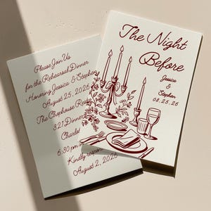 Rehearsal Dinner Invitation | Editable Canva Template | Hand-Drawn Dinner Party Design | The Night Before Digital Download