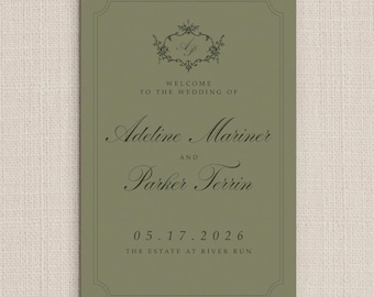 Elegant Wedding Welcome Sign | 24x36 Canva Template (Digital Download)