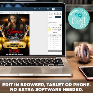 Grown and Sexy Party Flyer Template | Edit Online | 5x7 Digital & Printable image 3