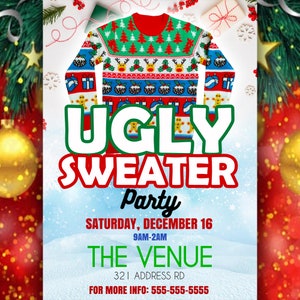 Ugly Sweater Christmas Paerty | Edit Online | 5X7 Digital & Printable | Do It Yourself | Corjl Template image 4